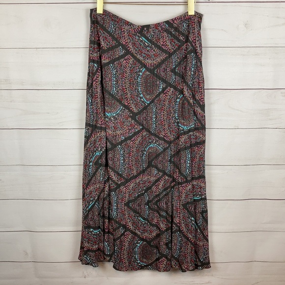 Lucy & Laurel Pleated Maxi Skirt Brown L - Picture 1 of 6